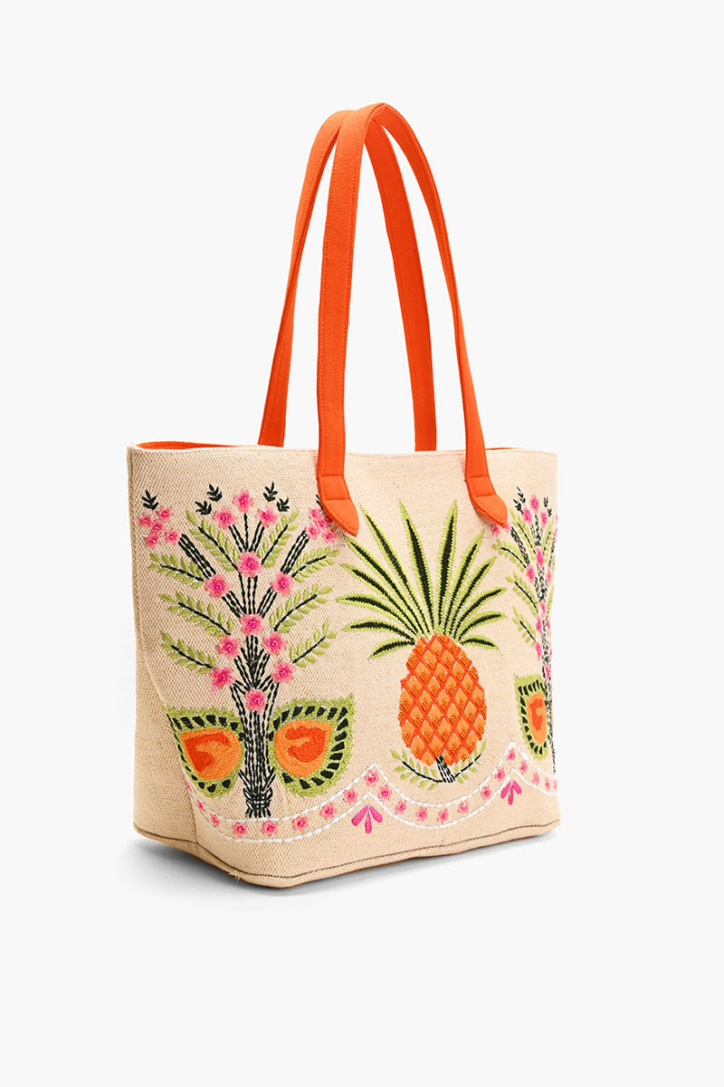 Pineapple embellished tote