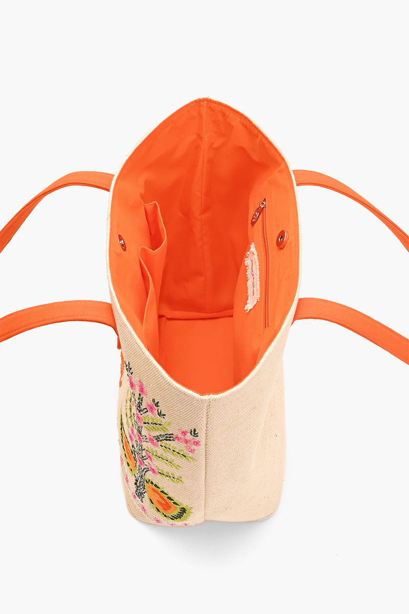 Pineapple embellished tote