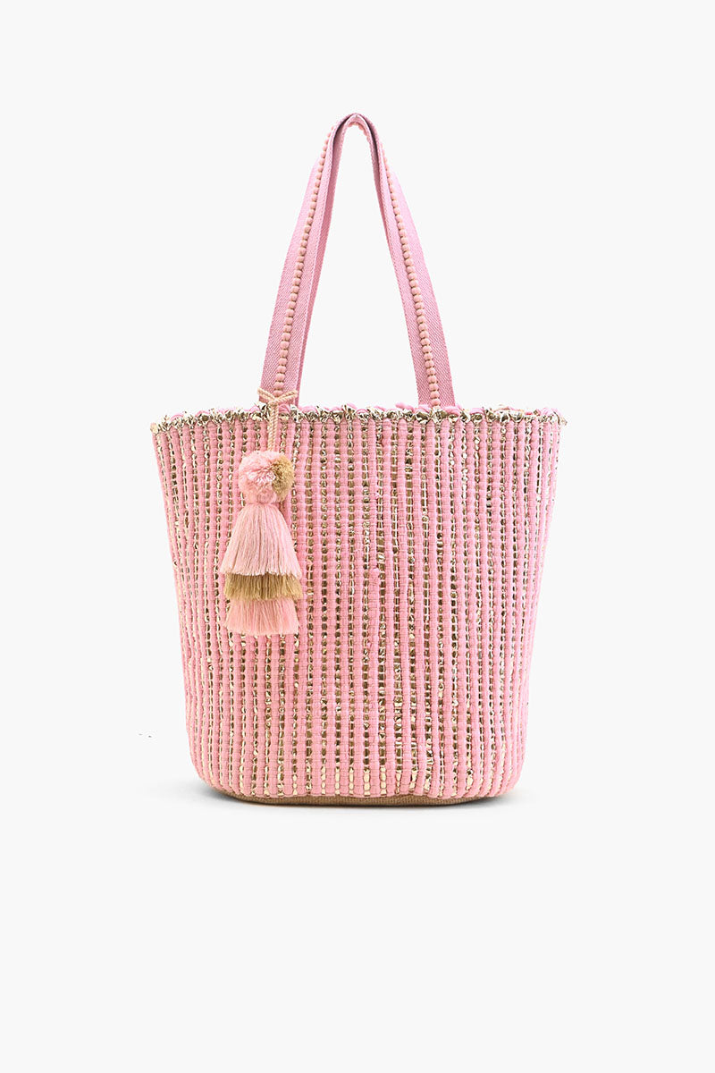 upcycled woven tote