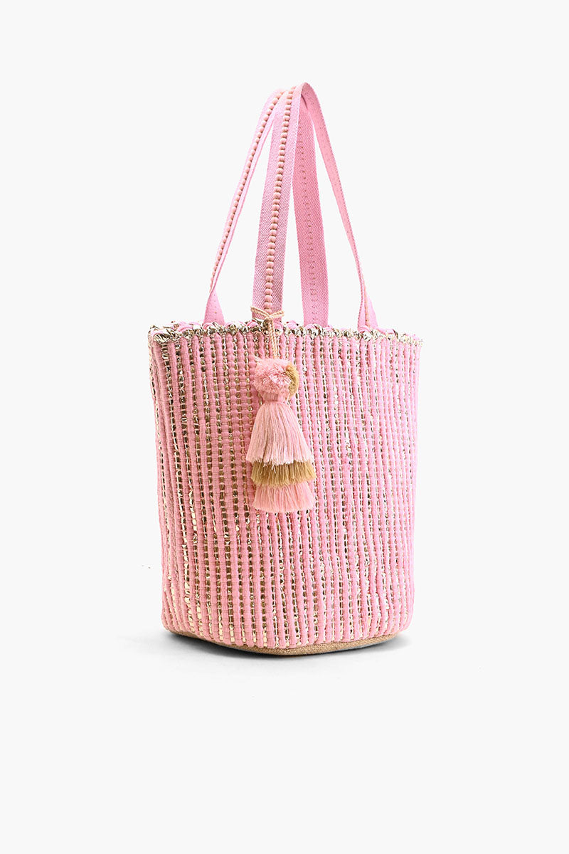 upcycled woven tote