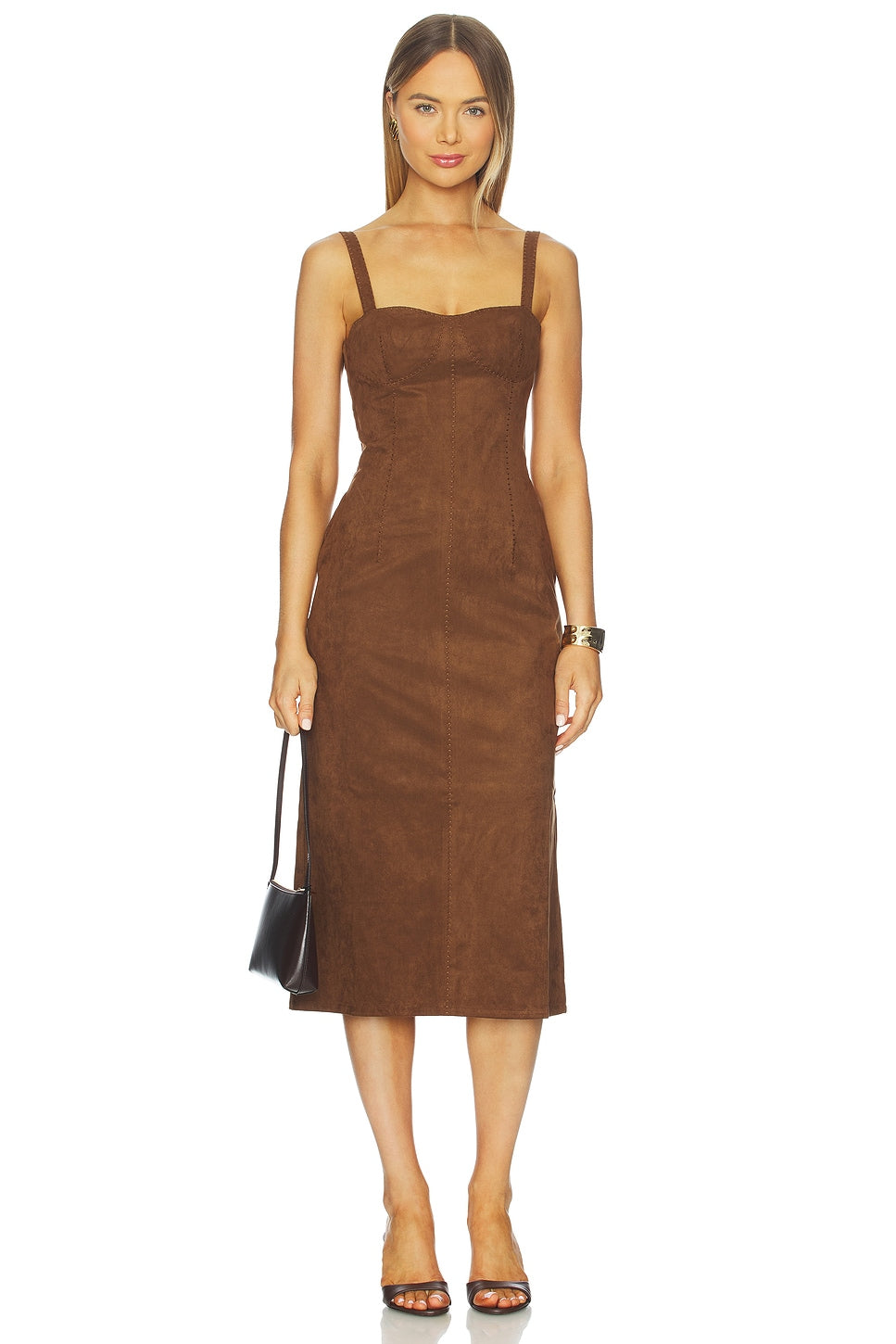 Olivia Suede Midi Dress