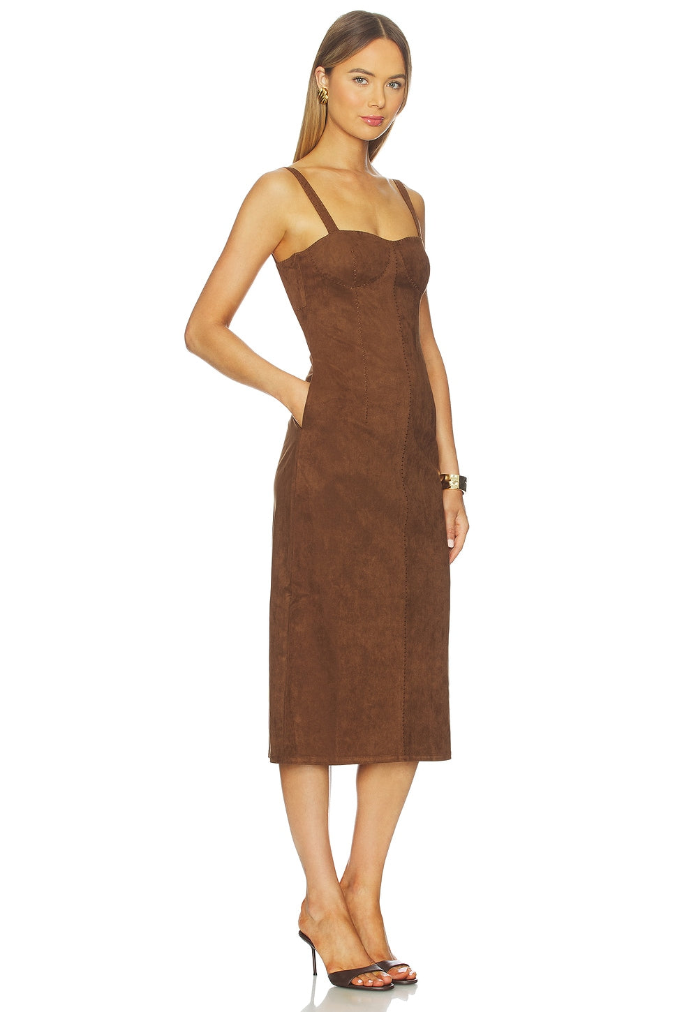 Olivia Suede Midi Dress